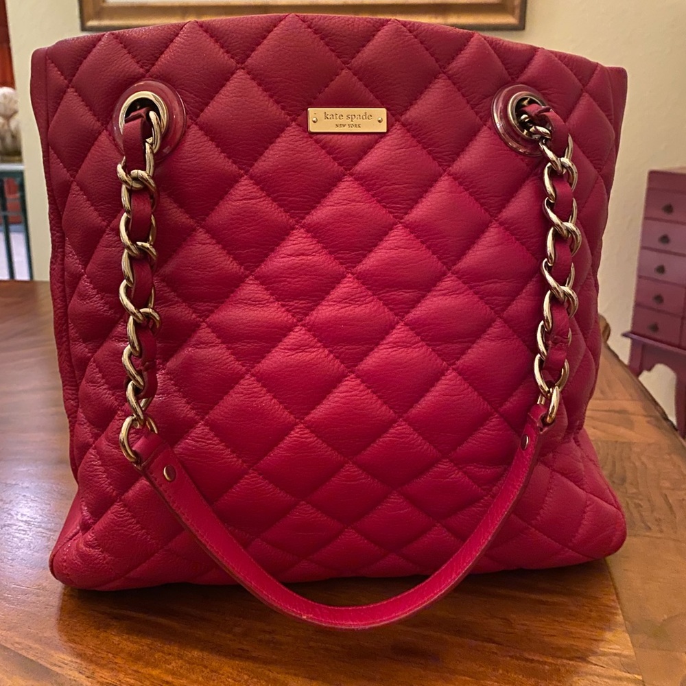 Kate Spade Red Quilted Shoulder Bag
